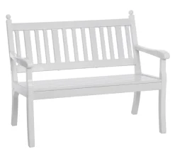 Blome 3-Sitzer Gartenbänke|Gartenbänke Kunststoff - Bank Hohenzollern, 3-Sitzer Weiß