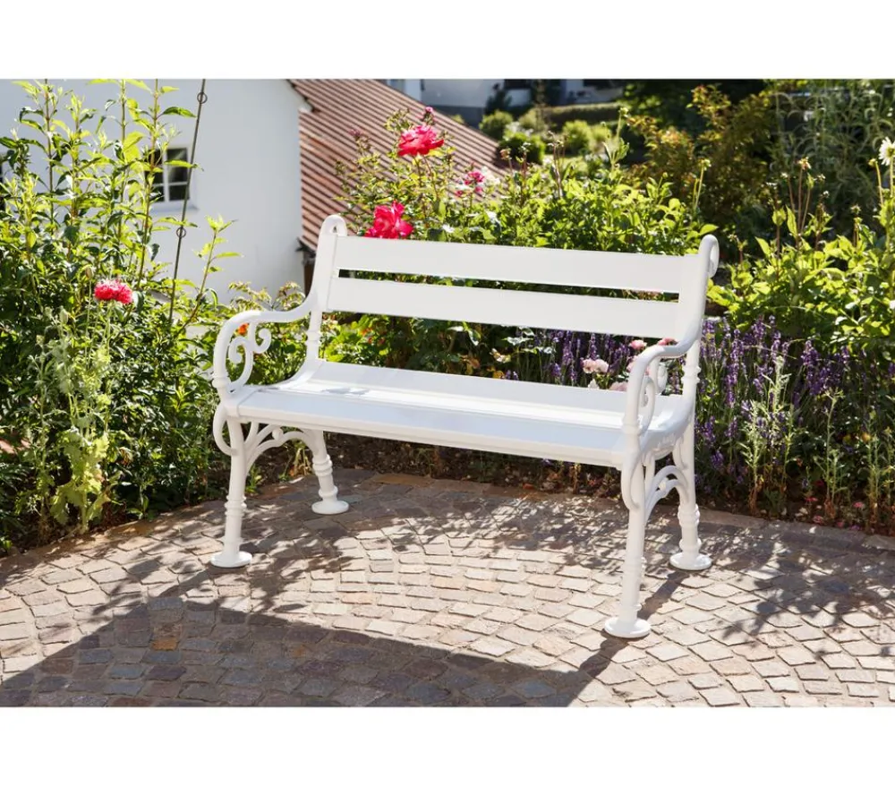 Blome 2-Sitzer Gartenbänke|Gartenbänke Kunststoff - Bank Linderhof, 2-Sitzer Weiß