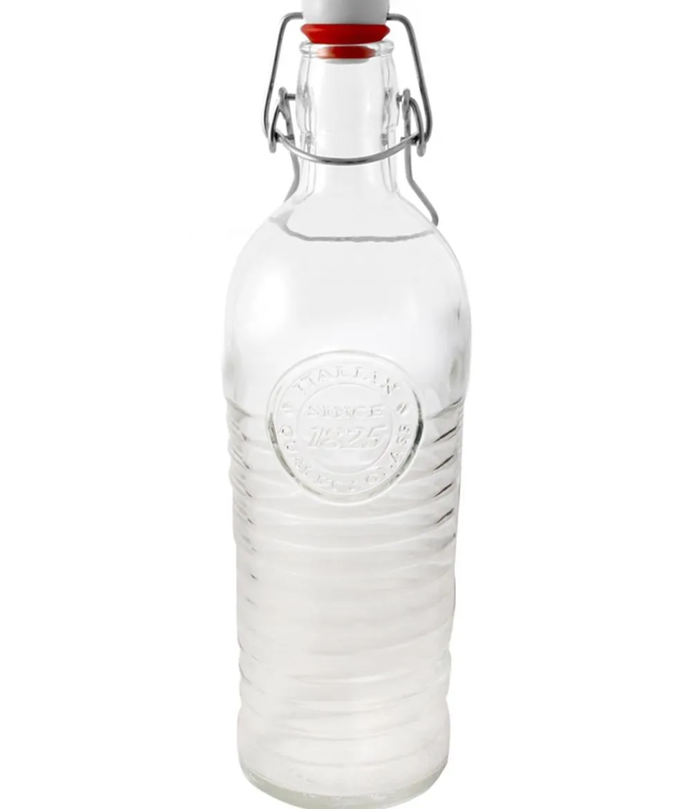 Bormioli Saft- & Weinherstellung - Rocco Bügelverschlussflasche Officina 1825, 1200 ml Transparent