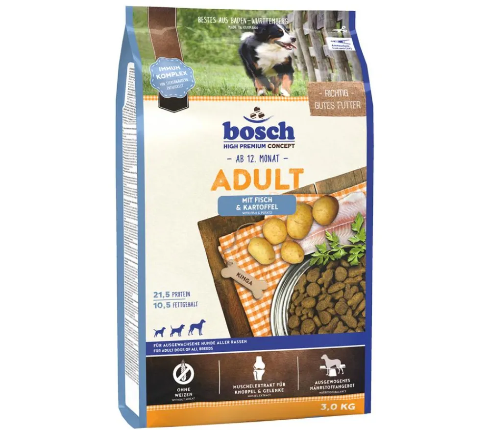 bosch Tiernahrung Trockenfutter Hund > bosch Trockenfutter für Hunde Adult, Fisch & Kartoffel