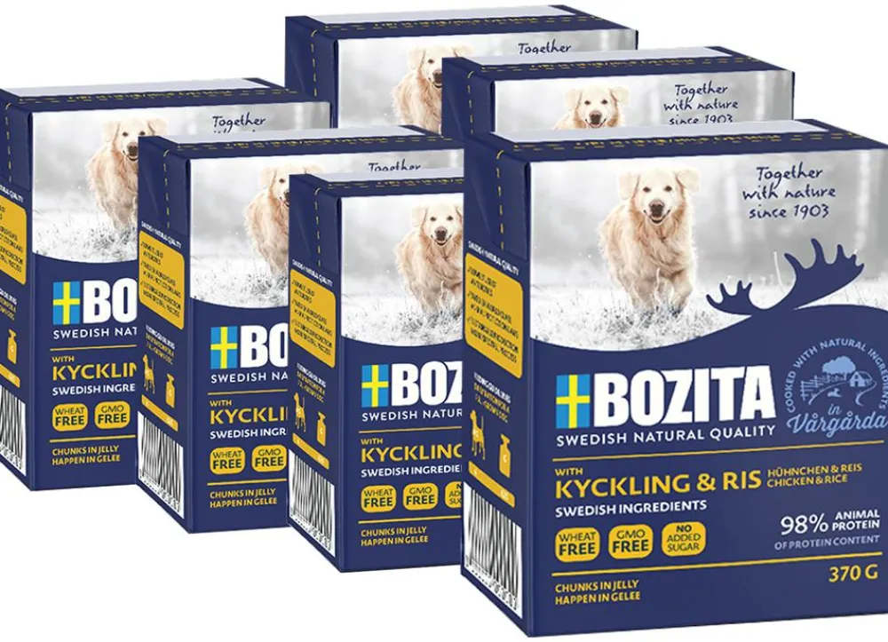 Bozita Nassfutter Hund - Nassfutter für Hunde Häppchen in Gelee, 6 x 370 g