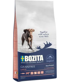 Bozita Trockenfutter für Hunde Grain Free Salmon & Beef Large, Lachs & Rind Hot