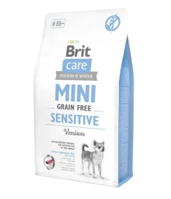 Brit care Trockenfutter Hund - Trockenfutter für Hunde Sensitive Mini Adult, Hirsch