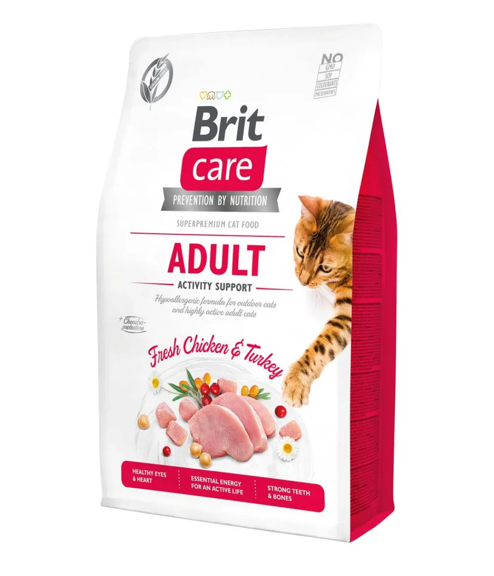 Brit care Trockenfutter Katze - Trockenfutter für Katzen Activity Support Adult, Huhn & Truthahn