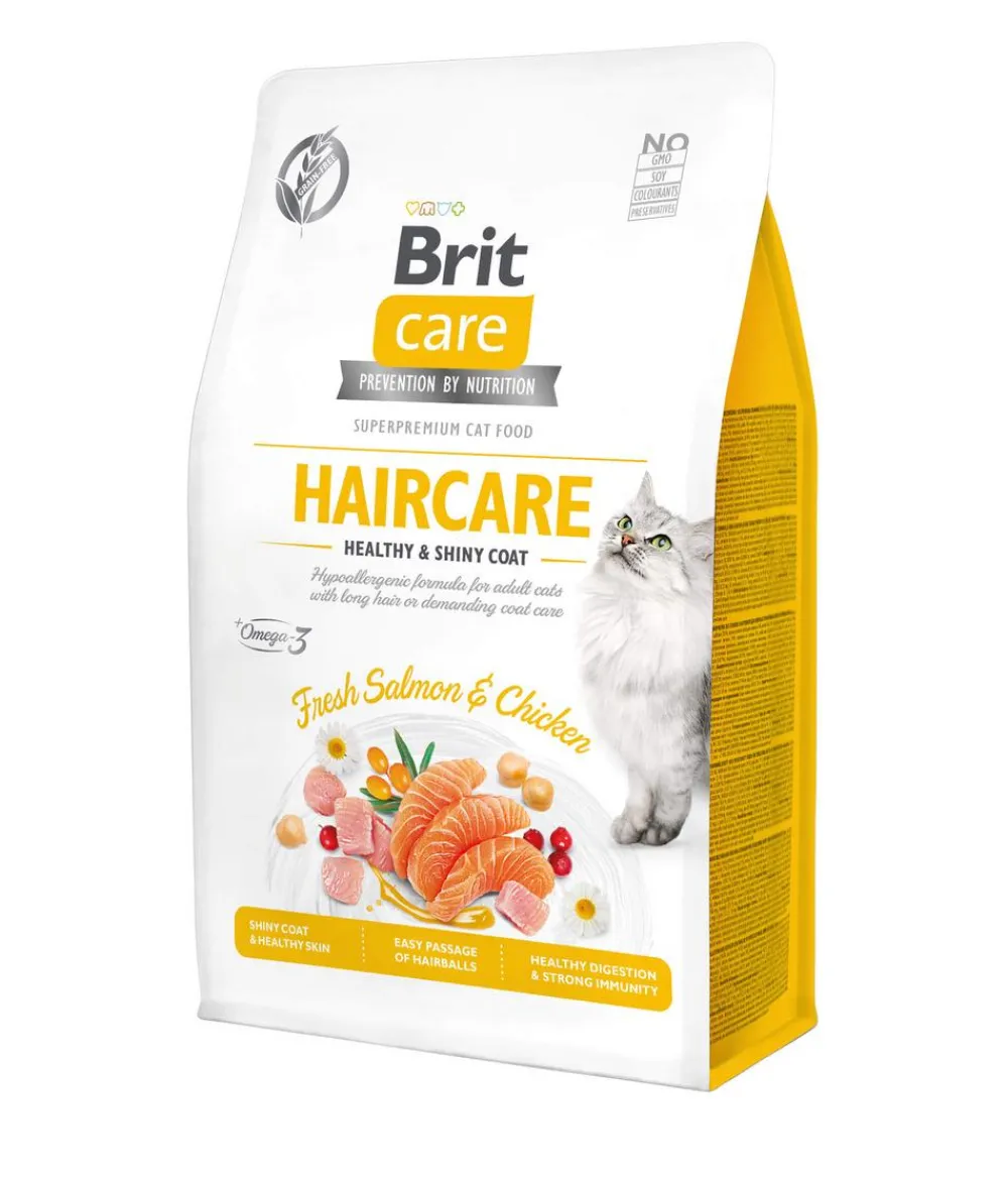 Brit care Trockenfutter Katze > Trockenfutter für Katzen Haircare Adult, Lachs & Huhn