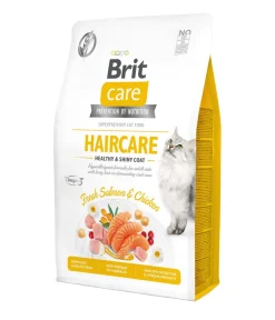 Brit care Trockenfutter für Katzen Haircare Adult, Lachs & Huhn Best