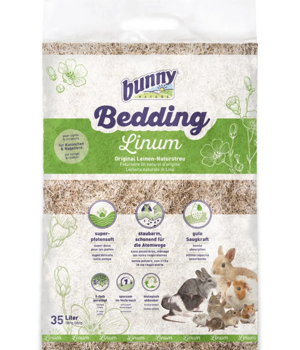 bunny NATURE Kleintierstreu & Stroh - bunny® NATURE Einstreu Bedding Linum, 35 l