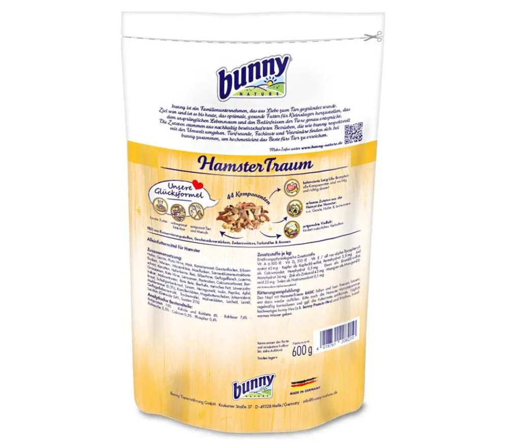 bunny NATURE Kleintierfutter - bunny® NATURE Hamsterfutter HamsterTraum BASIC, 600 g