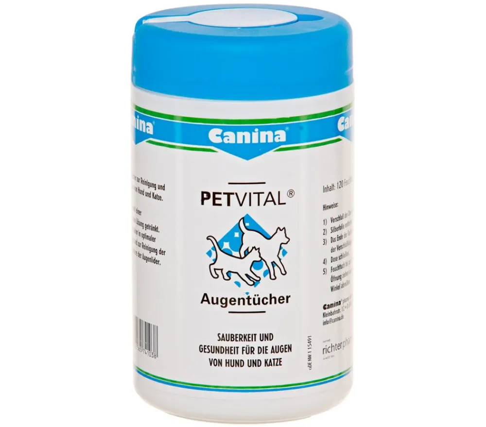 Canina® Petvital Augentücher für Hunde und Katzen, 120 Stk. New