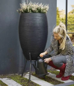 Capi Europe Regentonnen & Zisternen - Kunststoff-Regentonne Rib, 130 l Schwarz