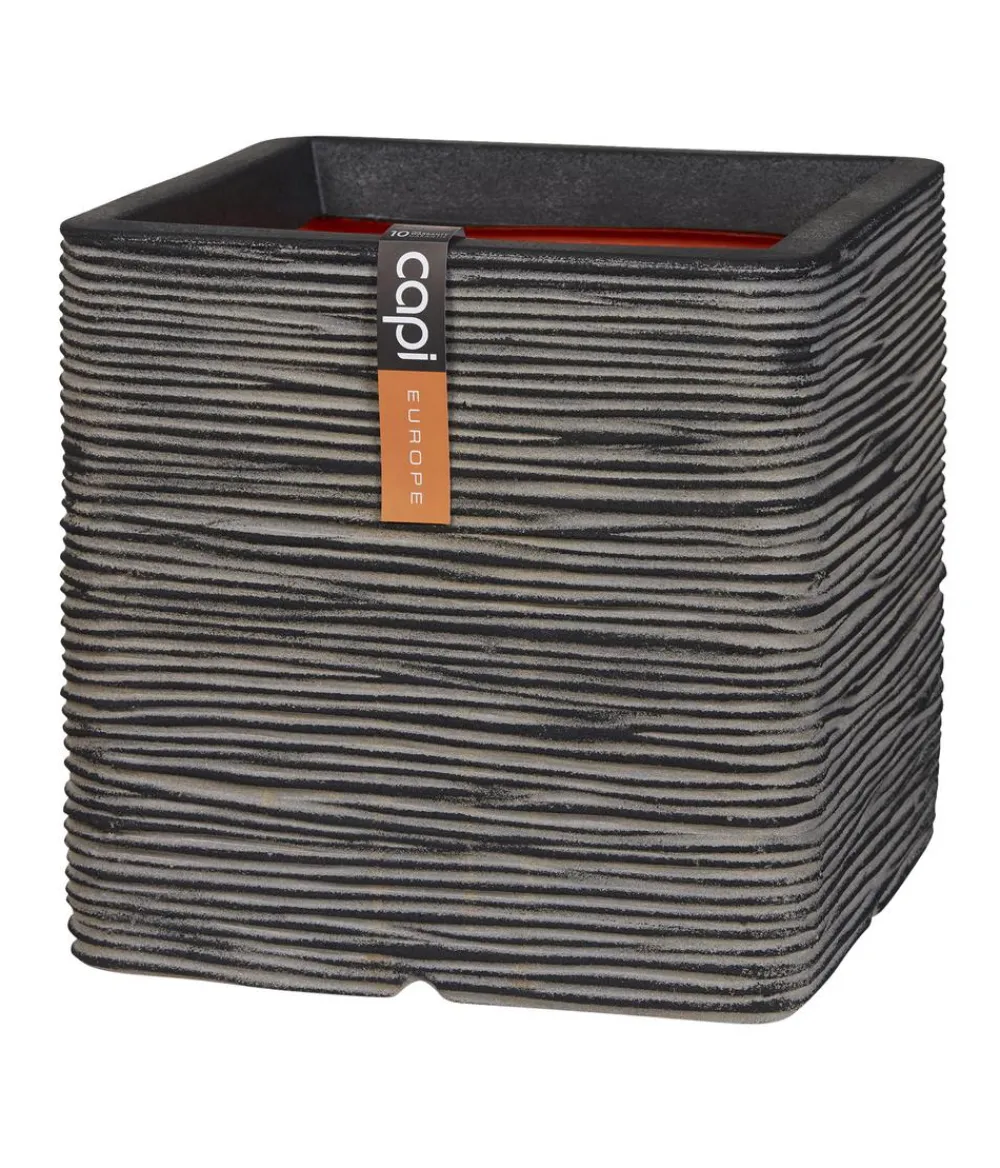 Capi Europe Kunststoff-Topf Rib, quadratisch Anthrazit Outlet