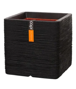 Capi Europe Kunststoff-Topf Rib, quadratisch Schwarz Outlet