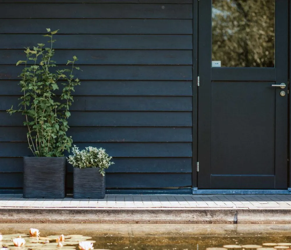 Capi Europe Kunststoff-Topf Rib, quadratisch Schwarz Outlet