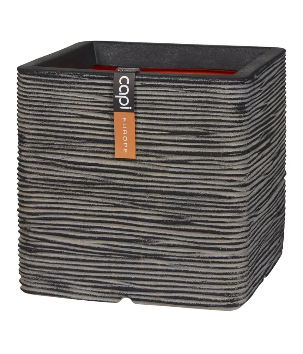 Capi Europe Kunststoff-Topf Rib, quadratisch Anthrazit Best