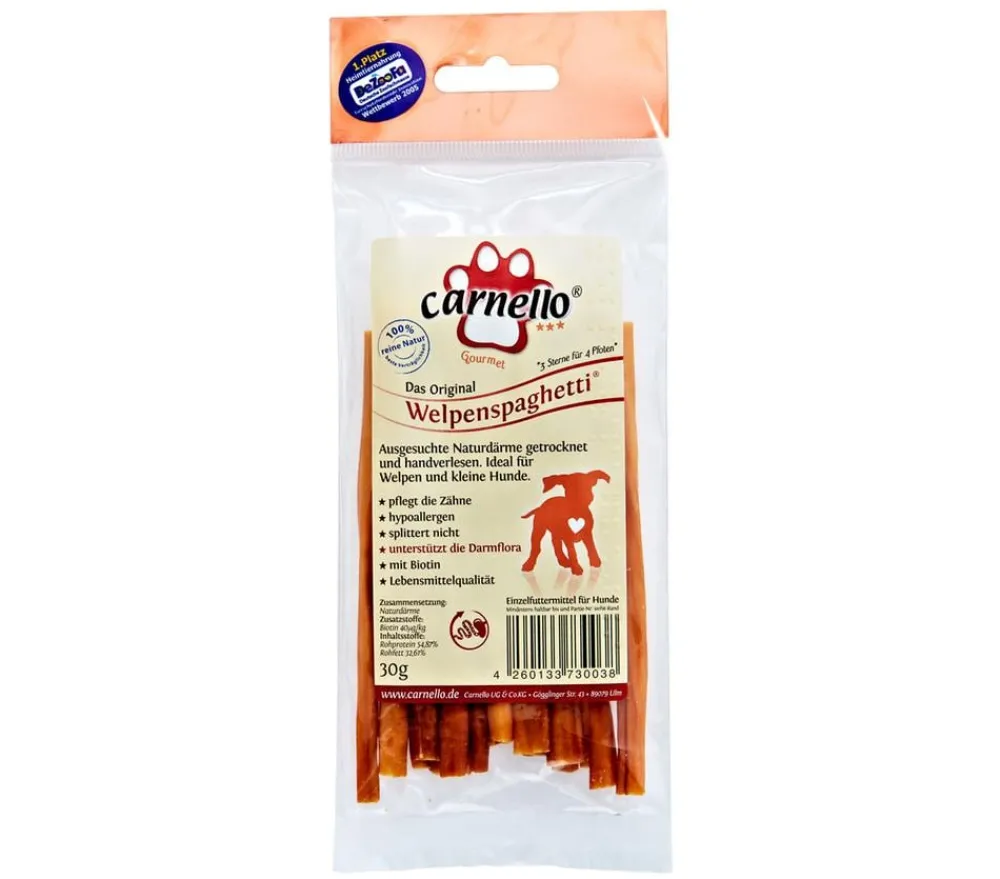 Carnello Hundeleckerlies - Gourmet Hundesnack Welpenspaghetti, 30 g