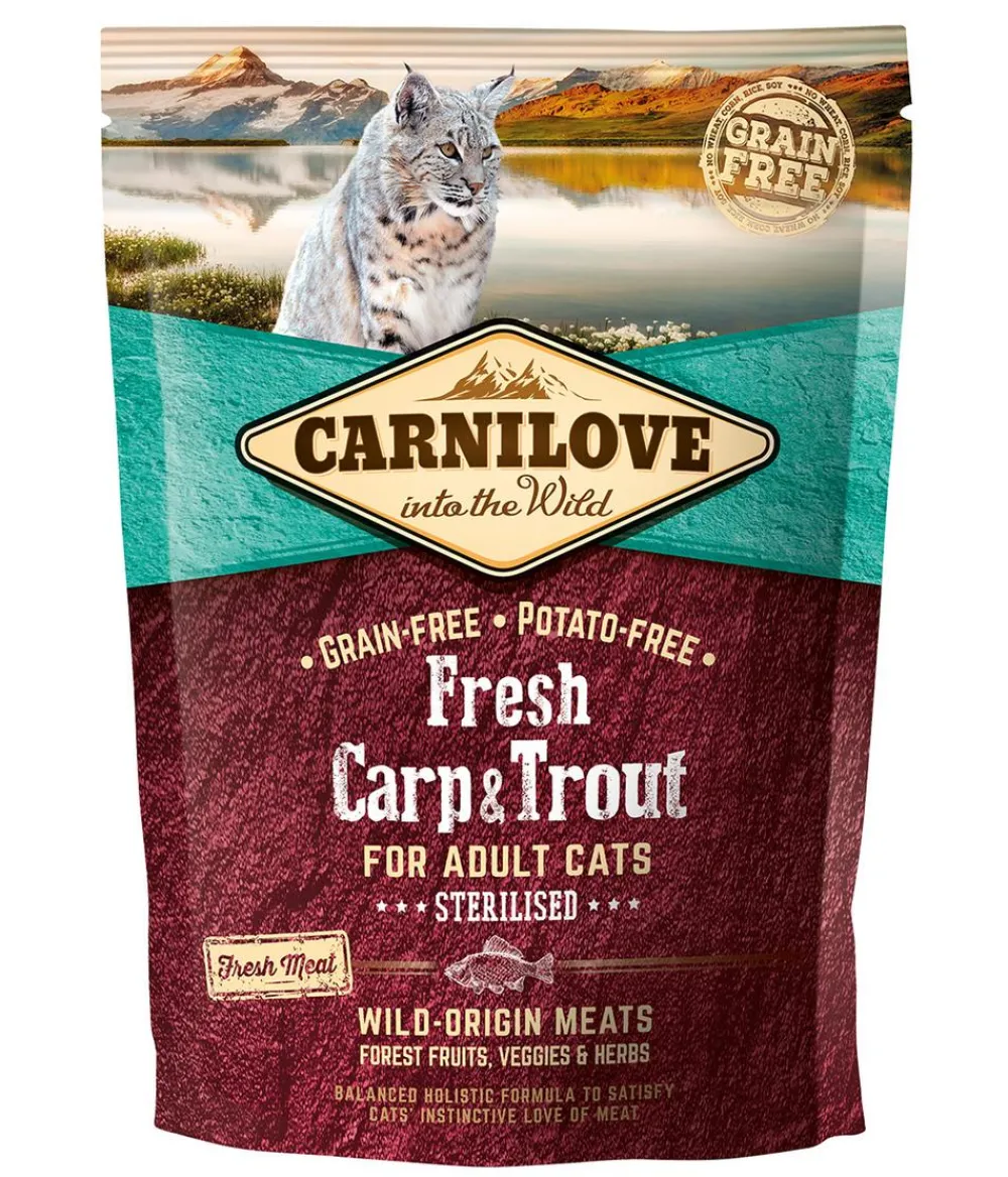 Carnilove Trockenfutter Katze > Fresh Trockenfutter für Katzen Sterilized Adult, Karpfen & Forelle