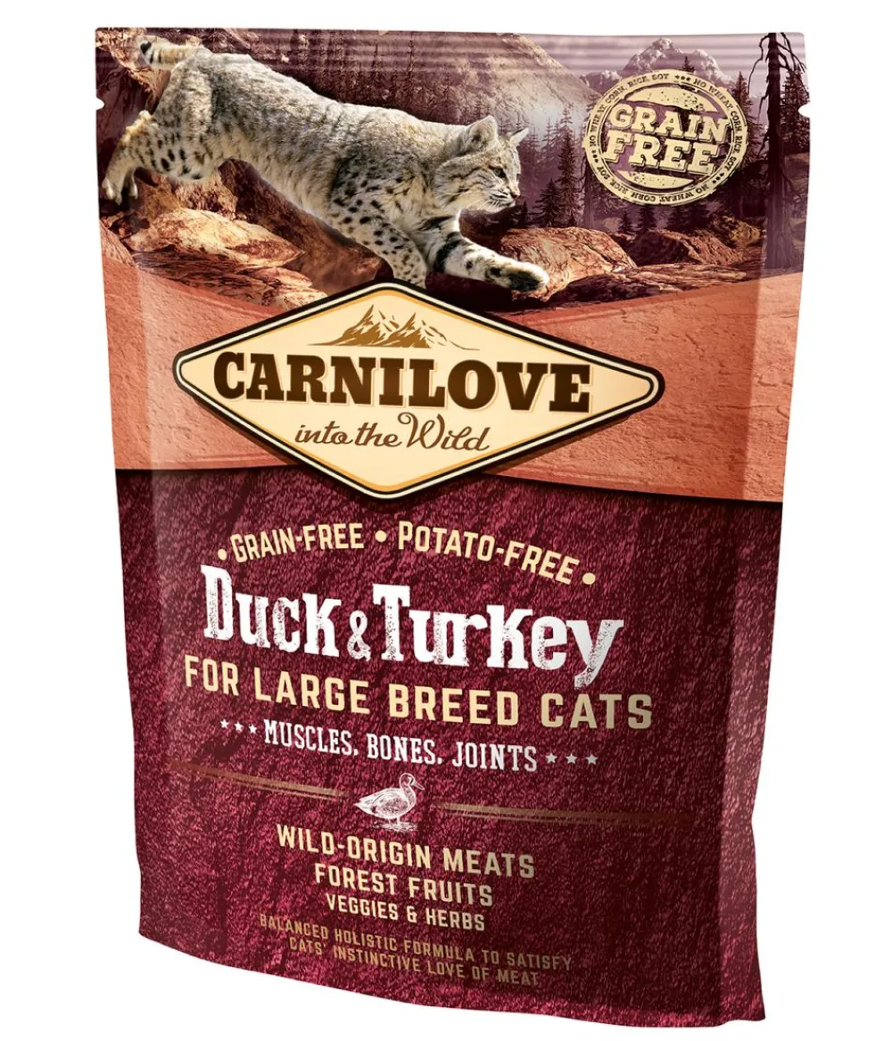 Carnilove Trockenfutter Katze - Trockenfutter für Katzen Large Breed Adult, Ente & Truthahn