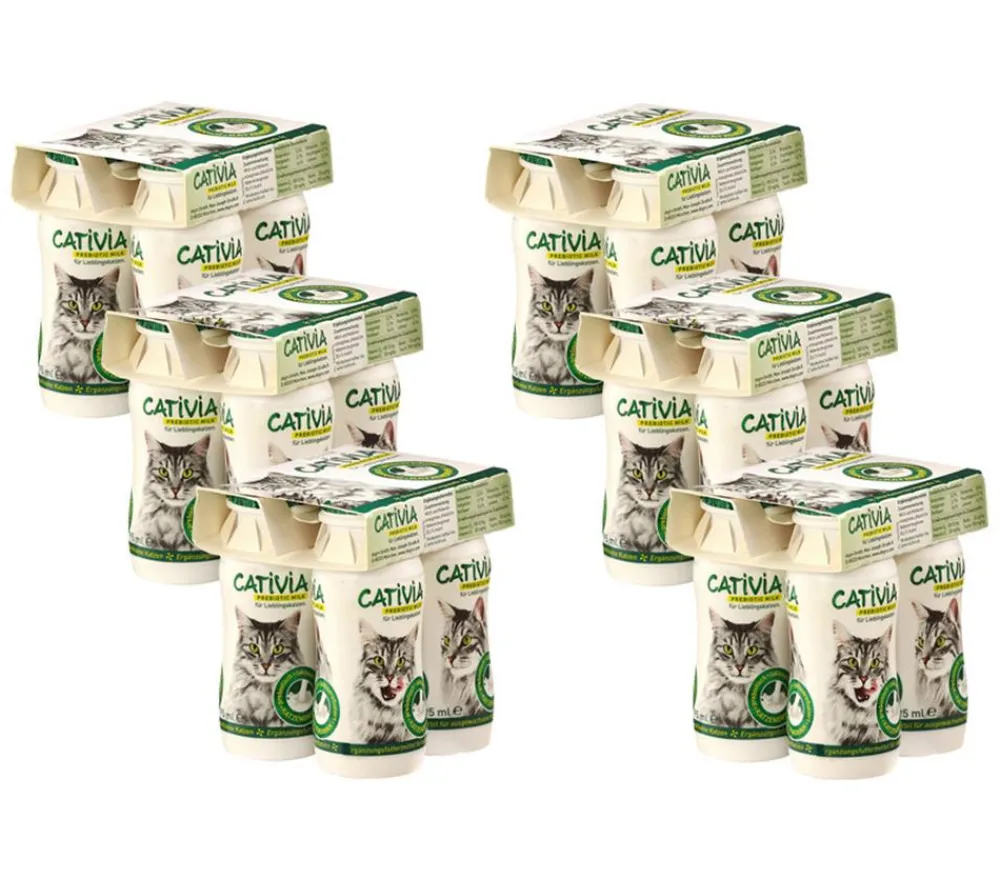 Cativia Katzenleckerlies & Getränke - Katzensnack Katzenmilch, 24 x 95 ml