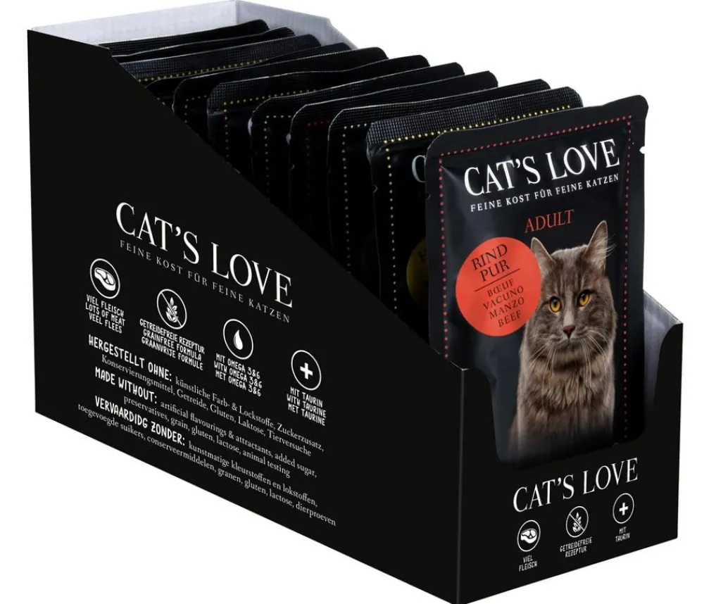 CAT'S LOVE Nassfutter Katze - Nassfutter für Katzen Adult Multipack, 12 x 85 g
