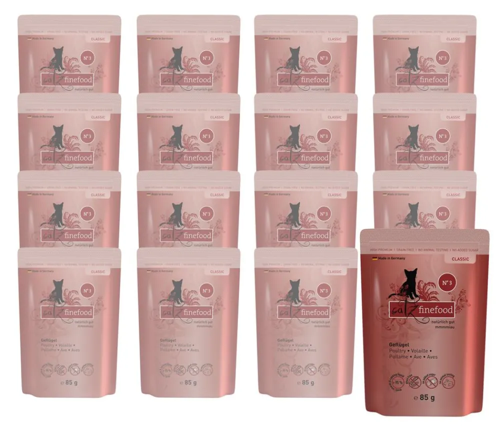 catz finefood Nassfutter Katze > , Nassfutter für Katzen, 16 x 85 g