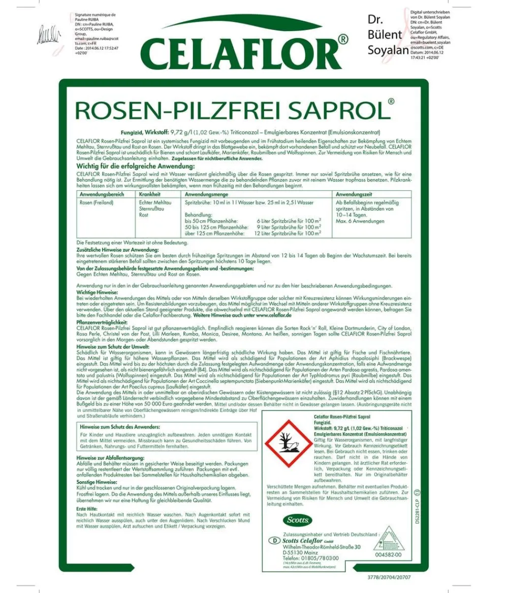 Celaflor Pilzmittel - ® Rosen-Pilzfrei Saprol® Konzentrat