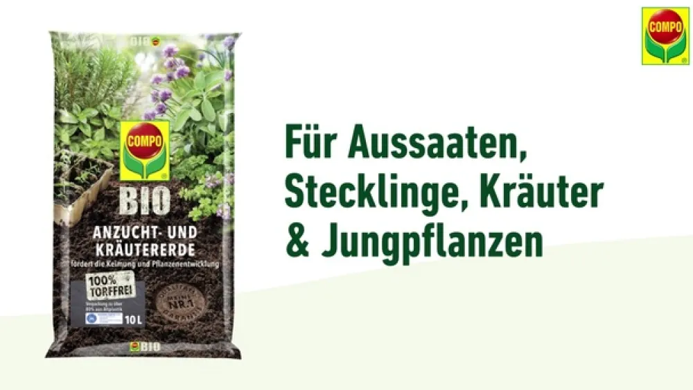 Compo Spezialerde > BIO Anzucht- und Kräutererde torffrei, 10 l