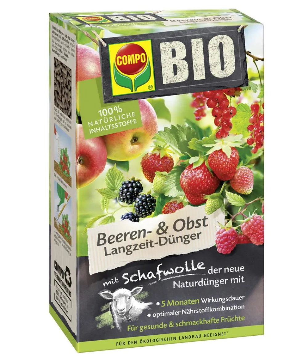 Compo Obst- & Gemüsedünger - BIO Beeren- & Obst Langzeit-Dünger mit Schafwolle