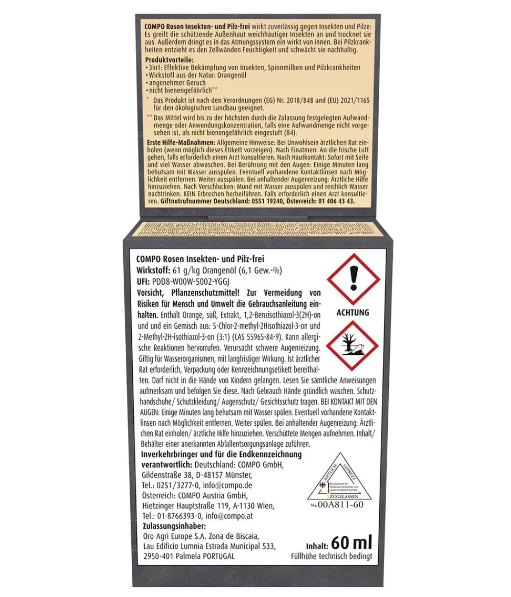 Compo BIO Rosen Insekten- und Pilzfrei, flüssig, 60 ml Outlet