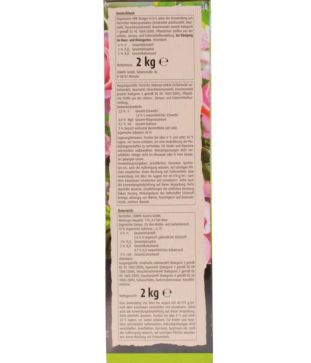 Compo BIO Rosen Langzeit-Dünger mit Schafwolle Outlet