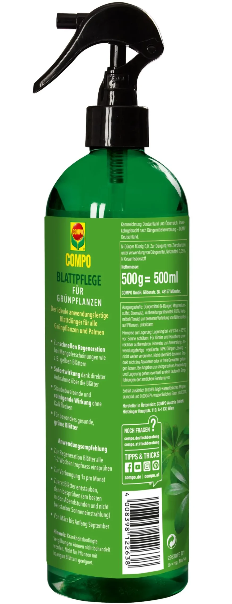 Compo ® Blattpflege für Grünpflanzen, 500 ml New