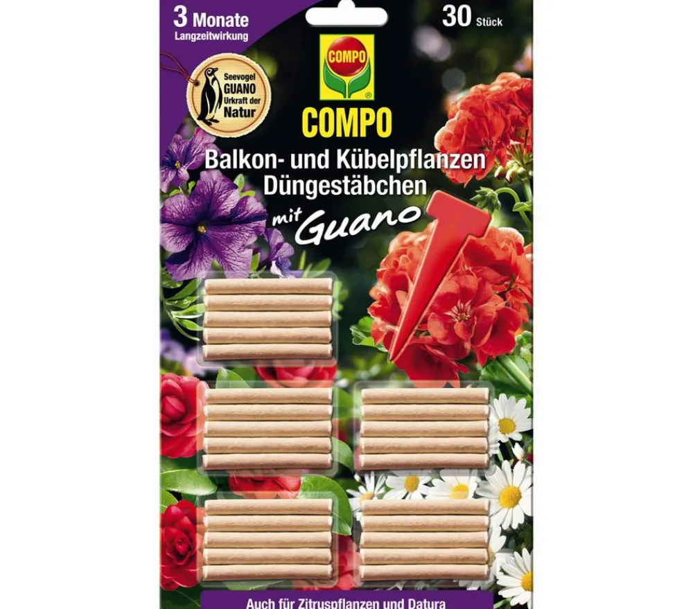 Compo Düngestäbchen für Balkon- und Kübelpflanzen, 30 Stk. New