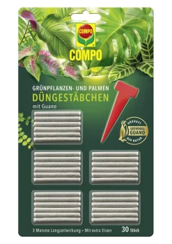 Compo Universaldünger|Blumendünger > Düngestäbchen für Grünpflanzen und Palmen, 30 Stück