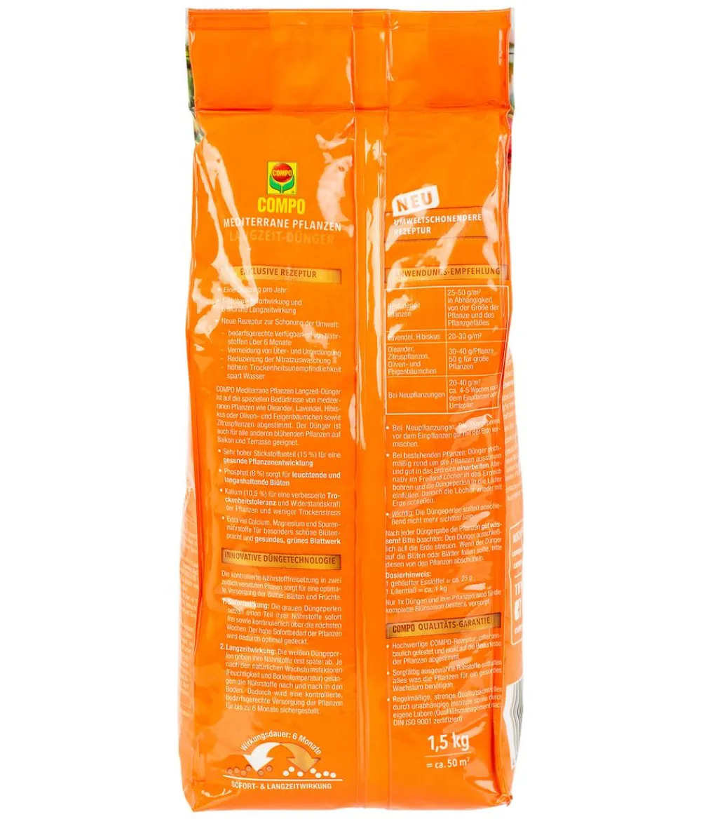 Compo Mediterraner Pflanzen Langzeit-Dünger, 1,5 kg Clearance