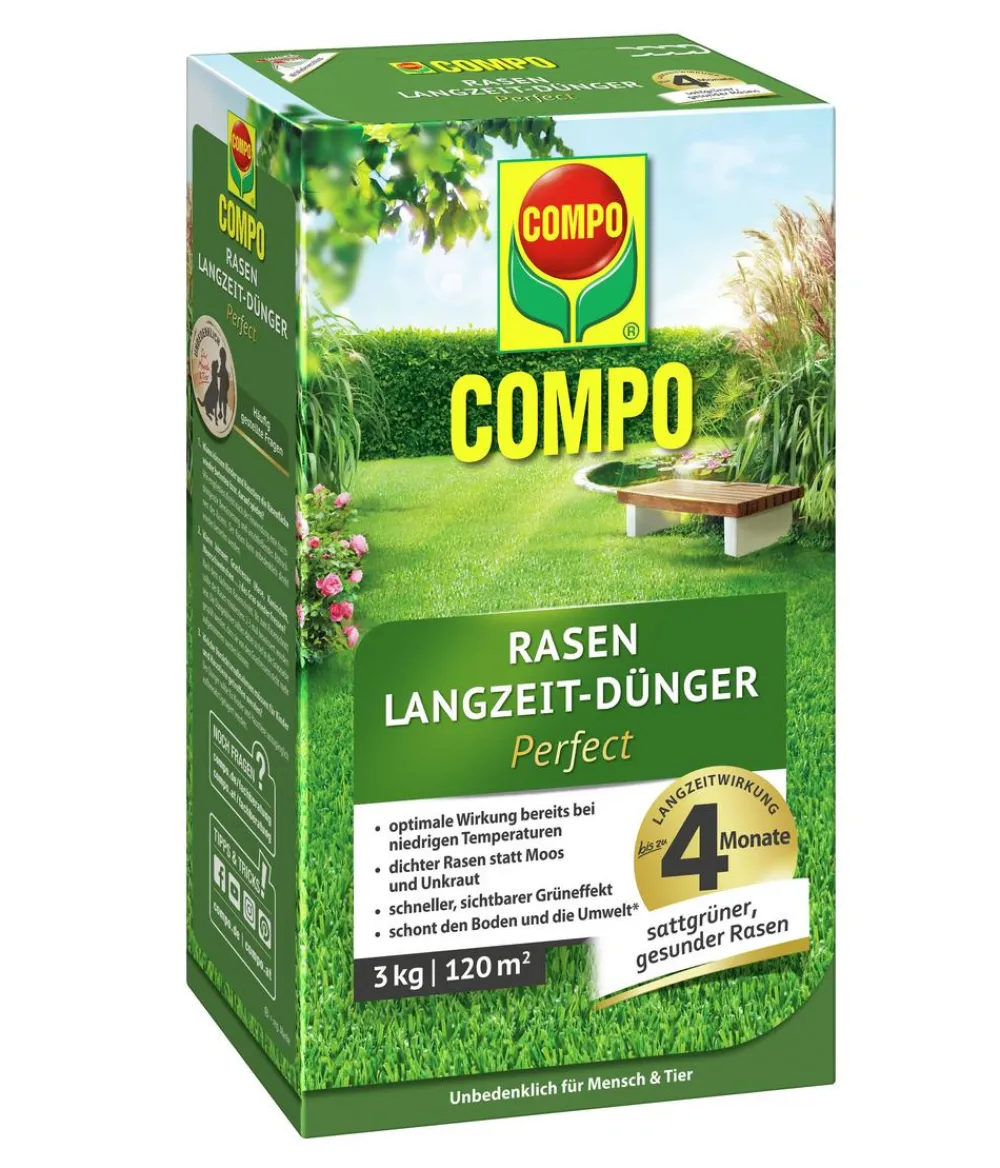 Compo Rasendünger - Rasen Langzeit-Dünger Perfect, 3 kg
