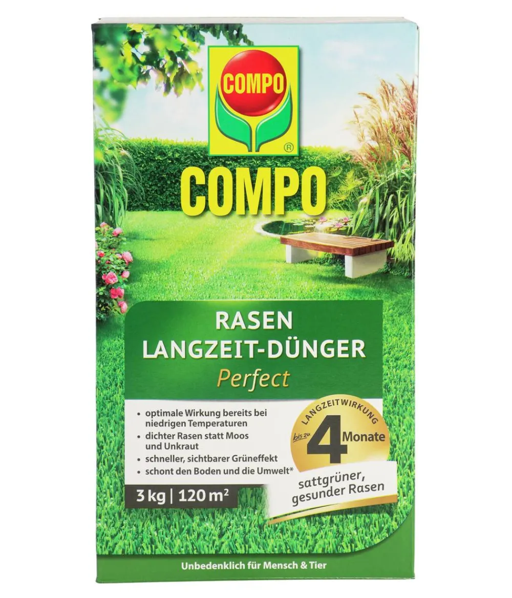 Compo Rasendünger - Rasen Langzeit-Dünger Perfect, 3 kg