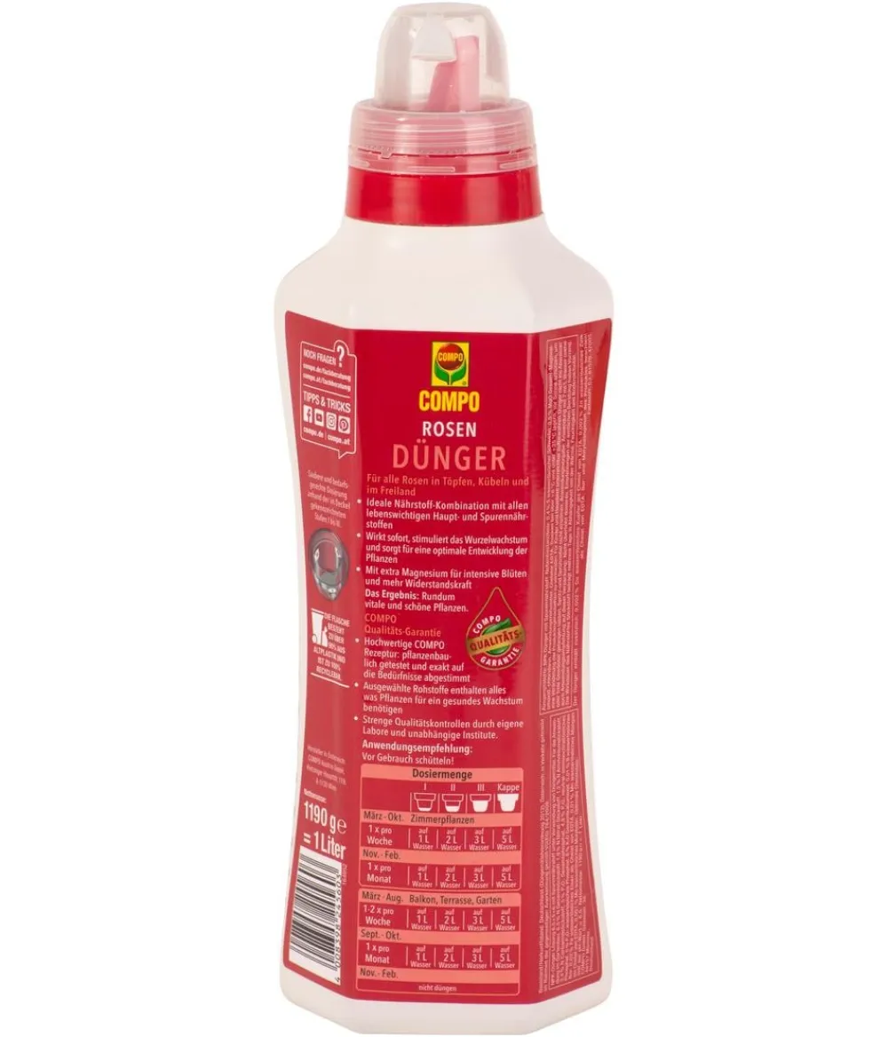 Compo Blumendünger|Spezialdünger - Rosendünger, flüssig, 1 l