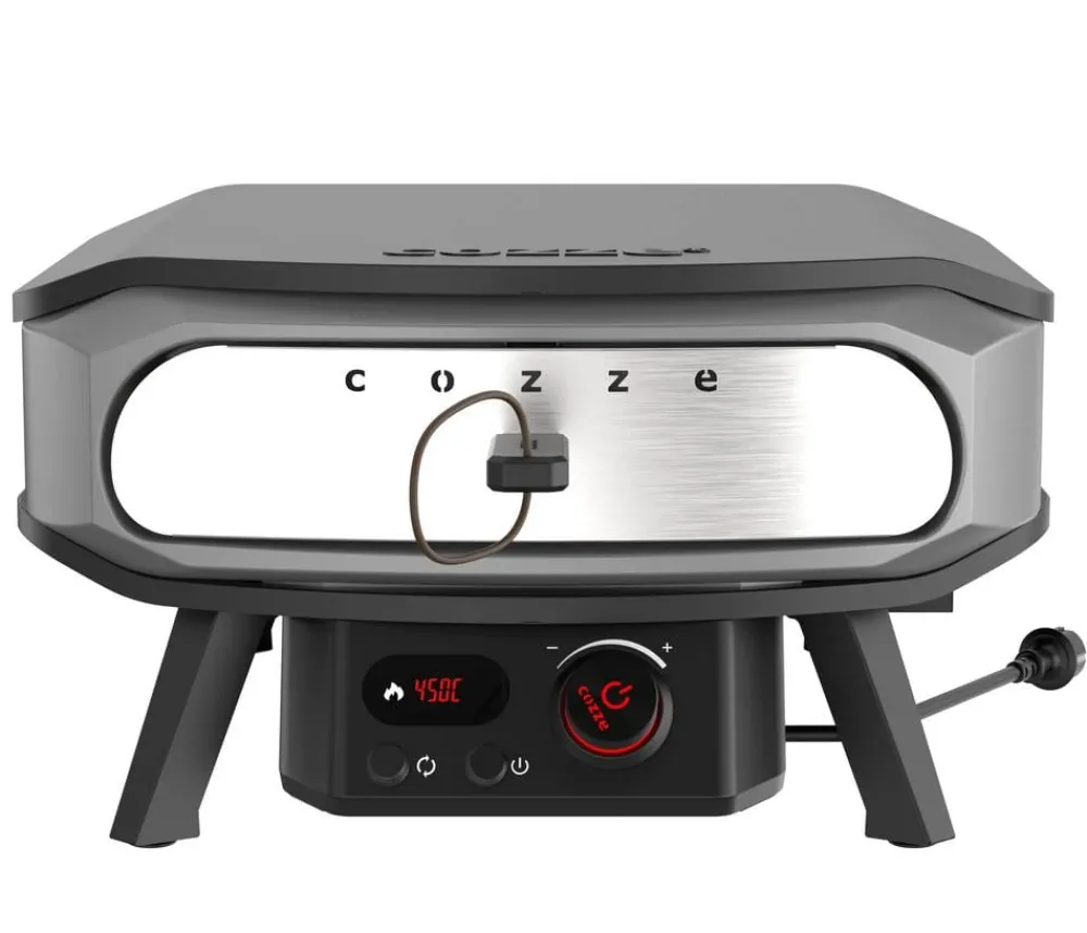 cozze® Pizzaöfen > Cozze elektrischer Pizzaofen Premium Rotate 42 cm (17"), mit Thermometer inkl. Pizzastein, ca. B60,5/H33/T62,5 cm
