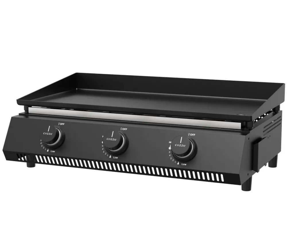 cozze® Cozze Gasgrill Plancha G-700 mit 3 Brennern, ca. B66,5/H22,5/T45,5 cm Schwarz