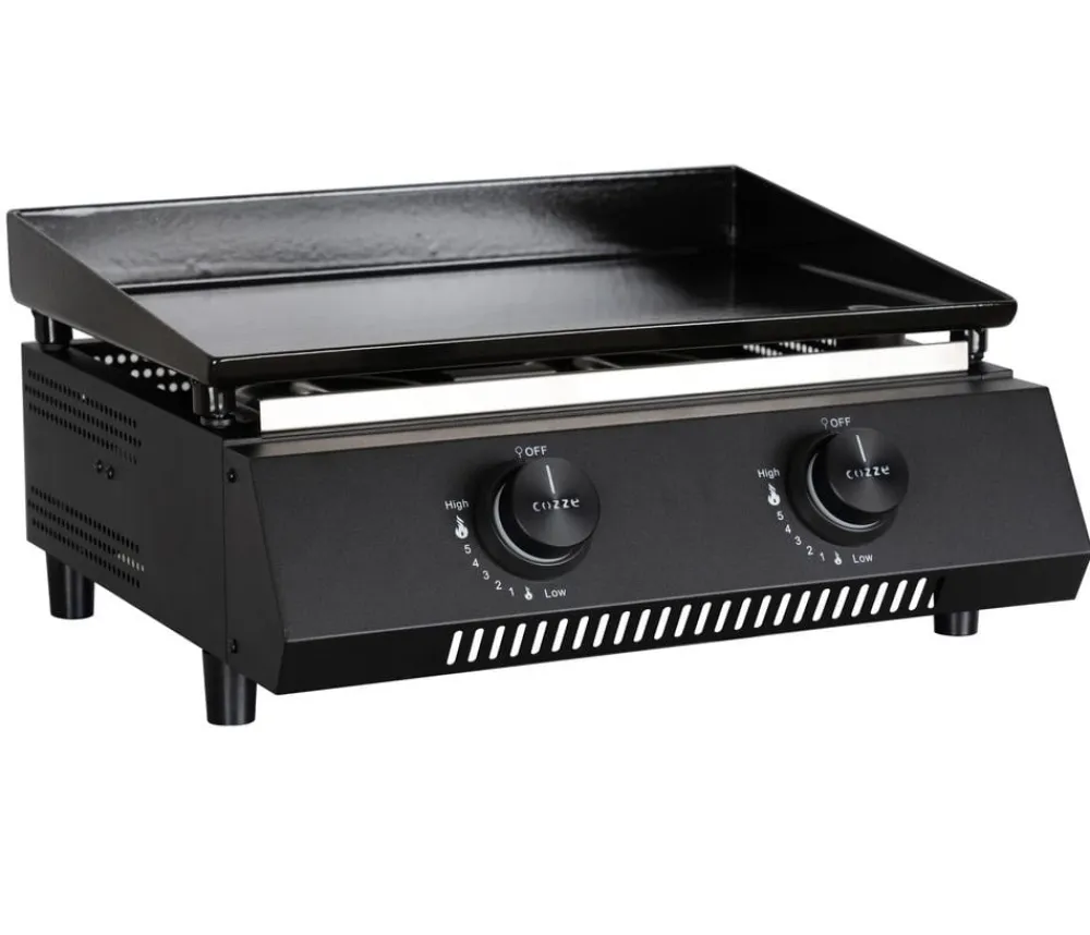 cozze® Gasgrills - Cozze Gasgrill Plancha G-400 mit 2 Brennern, ca. B49/H22,5/T45,5 cm Schwarz