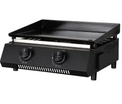 cozze® Gasgrills - Cozze Gasgrill Plancha G-400 mit 2 Brennern, ca. B49/H22,5/T45,5 cm Schwarz