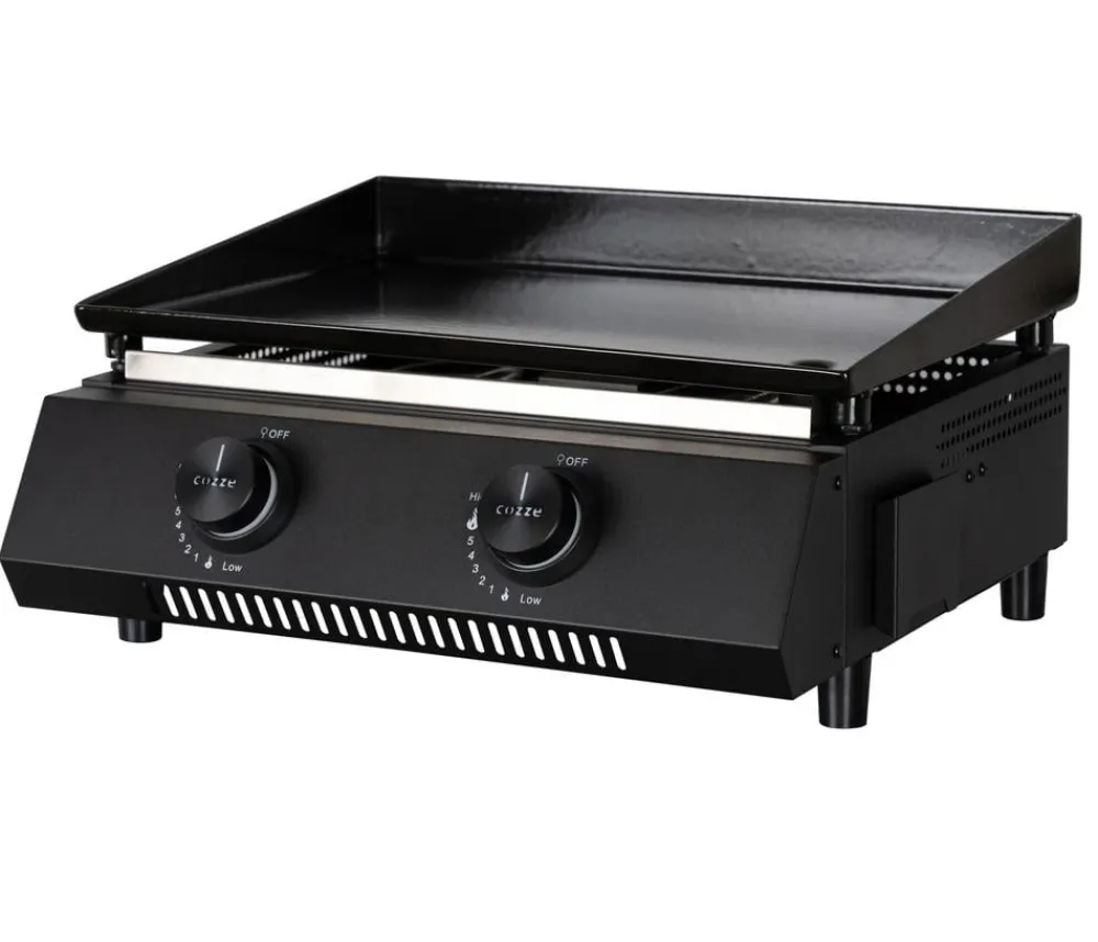 cozze® Gasgrills - Cozze Gasgrill Plancha G-400 mit 2 Brennern, ca. B49/H22,5/T45,5 cm Schwarz