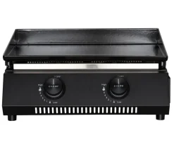 cozze® Gasgrills - Cozze Gasgrill Plancha G-400 mit 2 Brennern, ca. B49/H22,5/T45,5 cm Schwarz