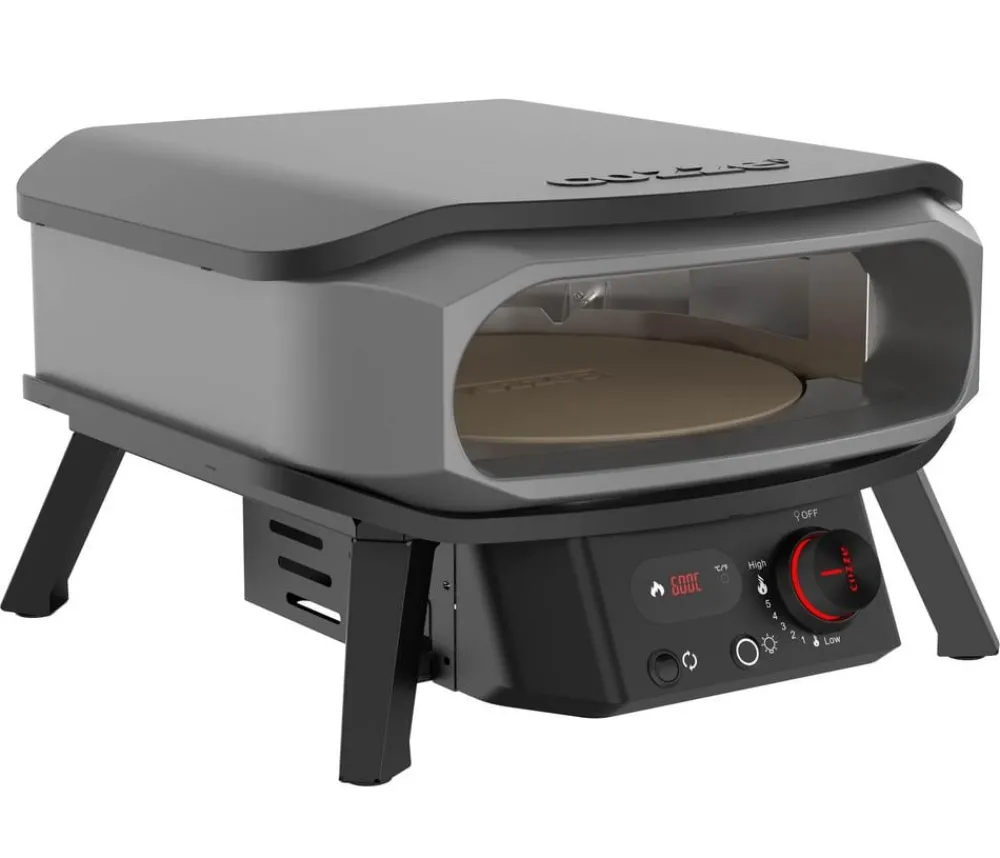 cozze® Pizzaöfen - Cozze Gas-Pizzaofen Premium Rotate 34 cm (13"), mit Thermometer inkl. Pizzastein, ca. B53/H32/T56 cm