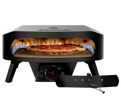 cozze® Pizzaöfen - Cozze Gas-Pizzaofen Rotate Black Edition, inkl. Pizzastein, 43 cm (17"), ca. B58,5/H29,5/T58,5 cm Schwarz