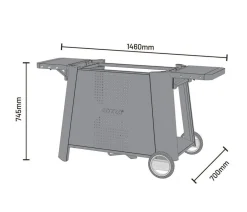 cozze® Grillzubehör - Cozze Grillwagen Premium XL für Plancha 800, ca. B146/H74,5/T70 cm Schwarz