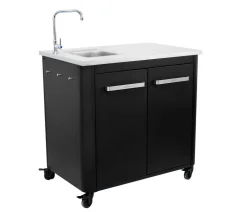 cozze® Outdoor-Küchen|Grillzubehör > Cozze Outdoor-Küche Außentisch mit Edelstahlspüle, inkl. Wasserhahn, ca. B93,5/H90/T60 cm