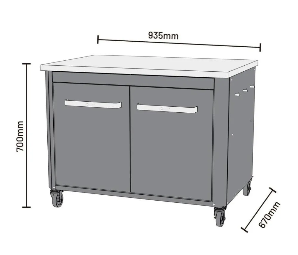 cozze® Outdoor-Küchen|Grillzubehör > Cozze Outdoor-Küche 90, ca. B90/H70/T60 cm