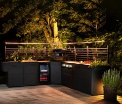 cozze® Outdoor-Küchen - Cozze Outdoor-Küche Kühlschrankmodul Elements, ca. B49,5/H90/T60 cm Schwarz