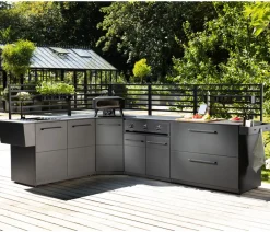 cozze® Outdoor-Küchen - Cozze Outdoor-Küche Rückwand Elements, ca. B110/H75/T2,5 cm Schwarz