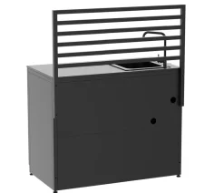 cozze® Outdoor-Küchen - Cozze Outdoor-Küche Rückwand Elements, ca. B110/H75/T2,5 cm Schwarz
